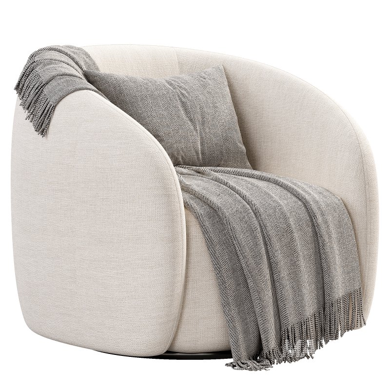 Alessa Swivel Armchair Luna Cloud White - Image 1