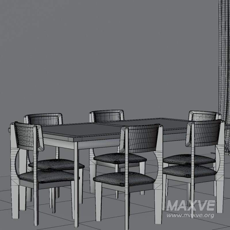 Modern Wooden Dining Table and Chairs Set - Image 5