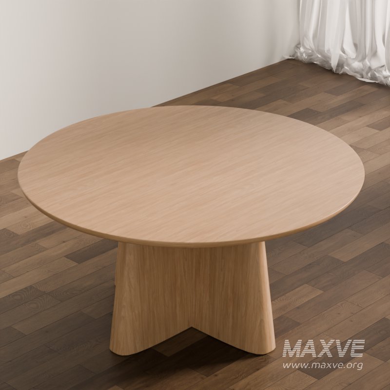 Scandinavian-Inspired Round Wooden Coffee Table - Image 2