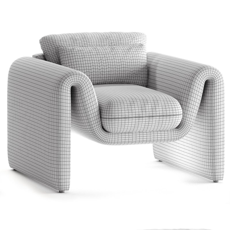 Modway Waverly Performance Velvet Living Room Accent Armchair in Gray-Unique Wavy Design - Image 5