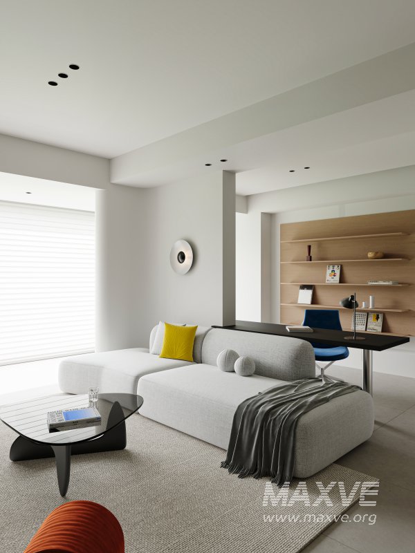 Modern living room and dining room interior scene - Image 6