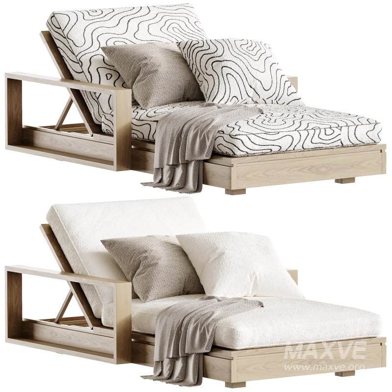 Avila Outdoor Double Sunlounger With Arms - Image 2