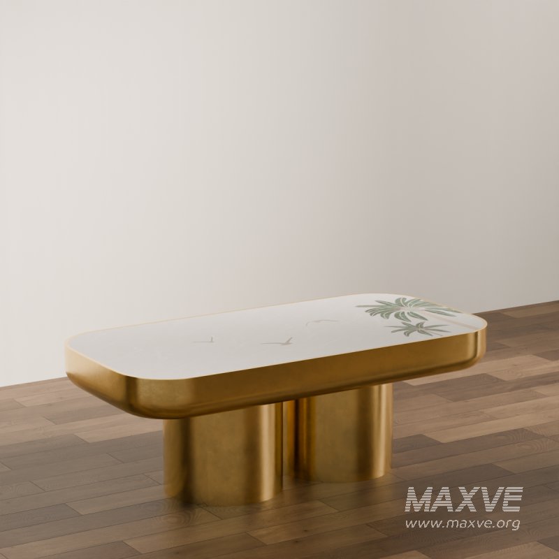 Modern Console Table Set with Golden Accents - Image 2