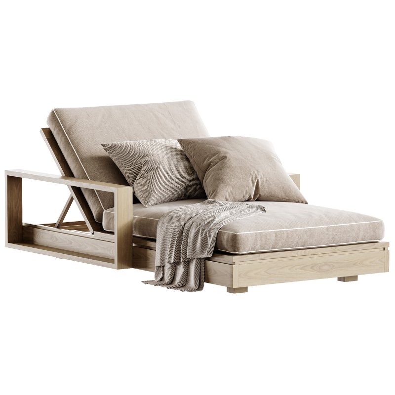 Avila Outdoor Double Sunlounger With Arms - Image 4