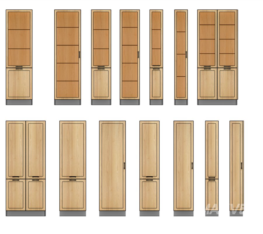High-Quality Kitchen Cabinet 3D Model – Wood Design Fronts - Image 5