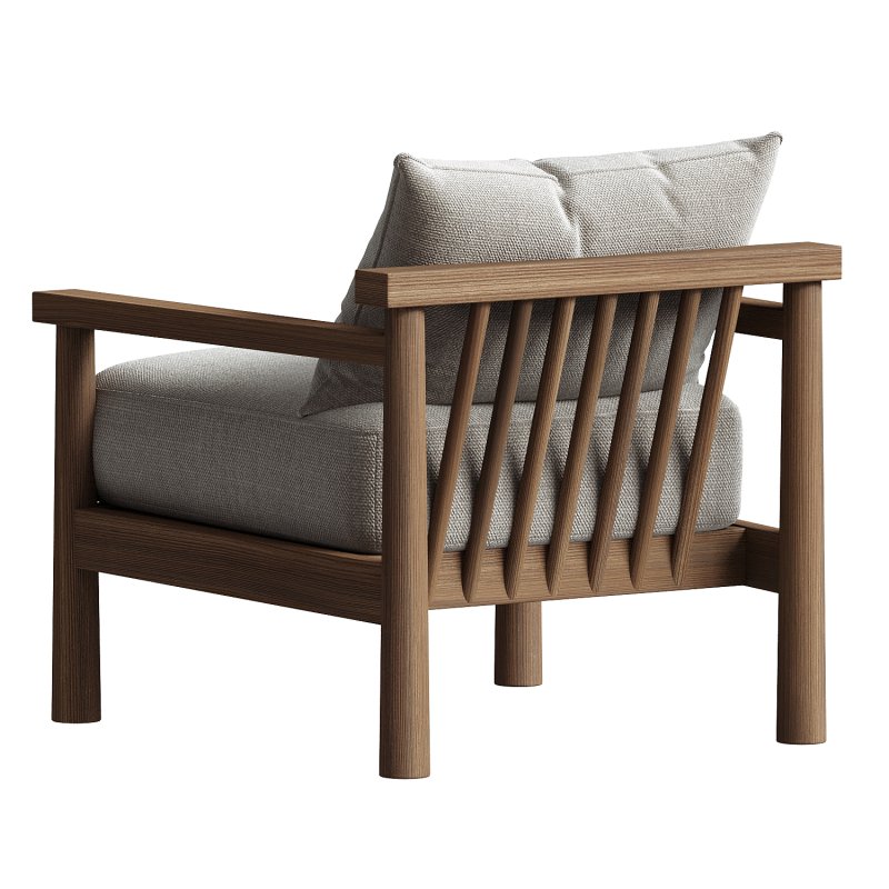 Natalia Outdoor Teak Lounge Chair - Image 1