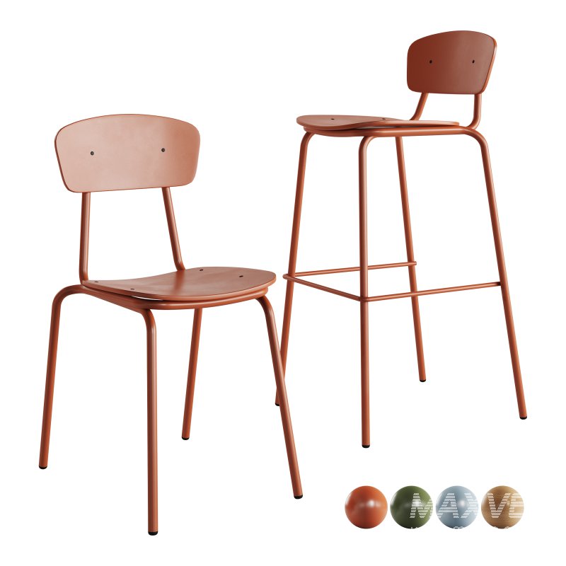 Simple Chair and Bar Stool by Mara - Image 1