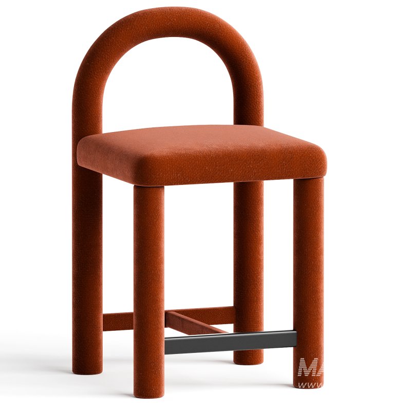 Temi Counter Chair, Minimalist Teja Velvet Counter Chair - Image 1