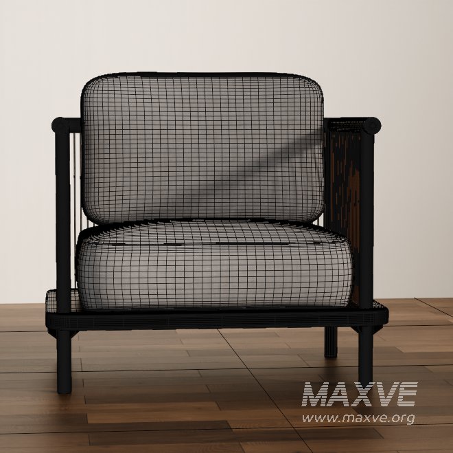Modern Wooden Frame Armchair - Image 1