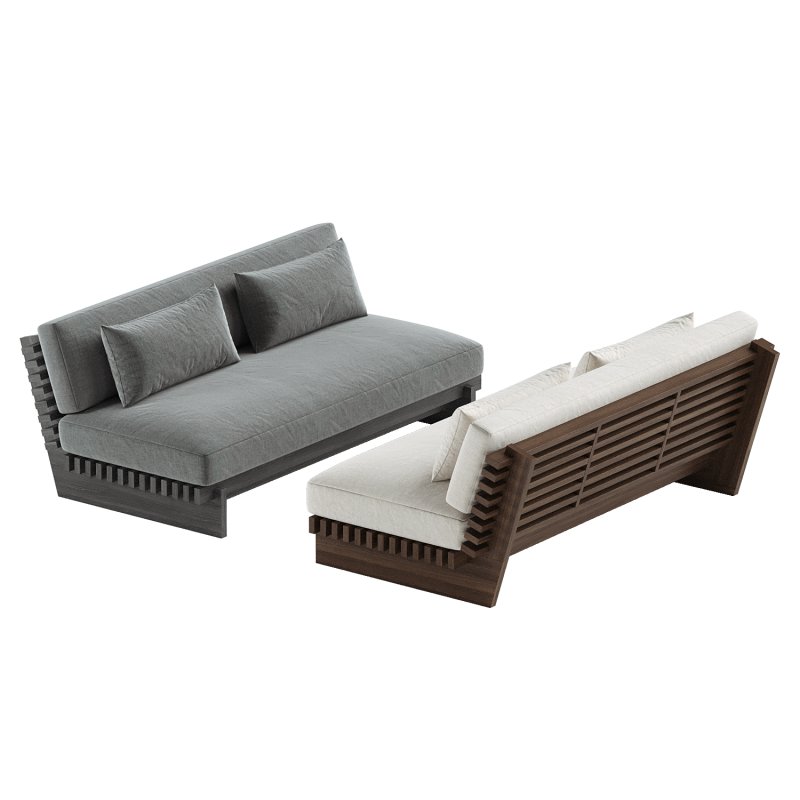 Taiko Stained Teak Outdoor Loveseat - Image 6