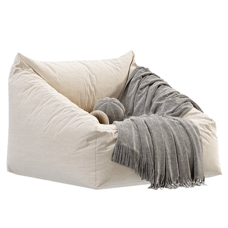 Cooper Faux Sheepskin Bean Bag Chair - Image 6
