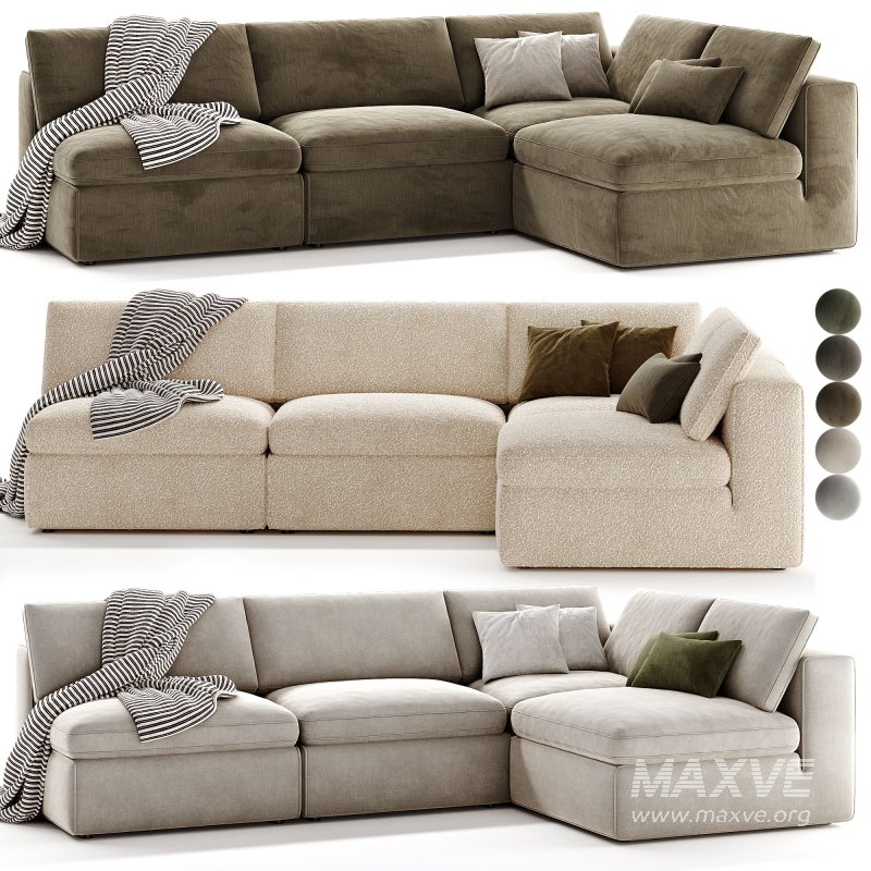 Movie Night 4 Piece Modular Sectional Open - Image 5