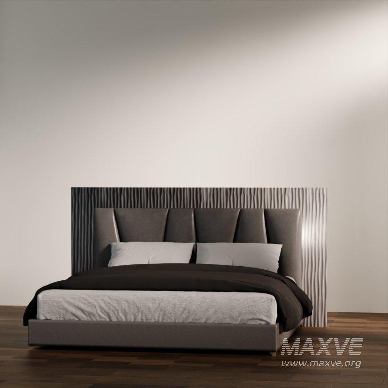 Stylish Modern Bed with Cushions and Headboard - Image 5