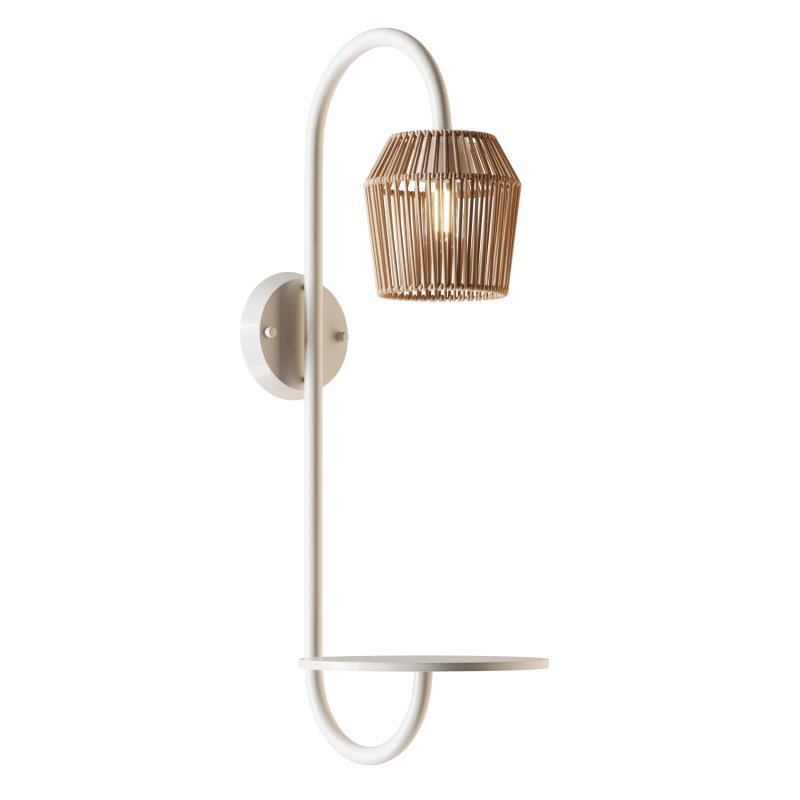 Alyza Rattan Plug-in Armed Sconce with Tray Table and Bulb Included - Image 3