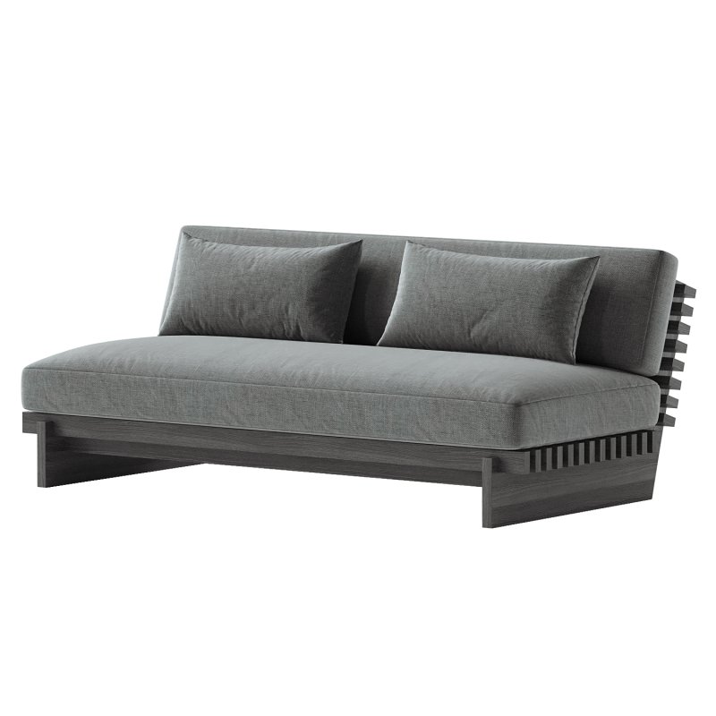 Taiko Stained Teak Outdoor Loveseat - Image 3