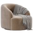 Boucle Upholstered Swivel Armchair - Thumbnail 1