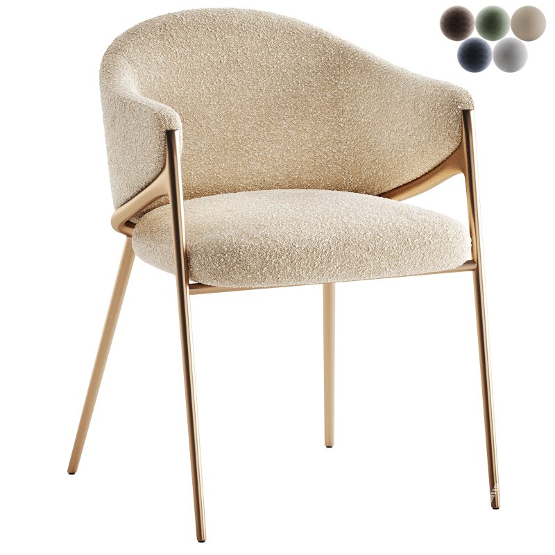 Chair Gwen Khaki Velvet Fire Retardant - Image 4