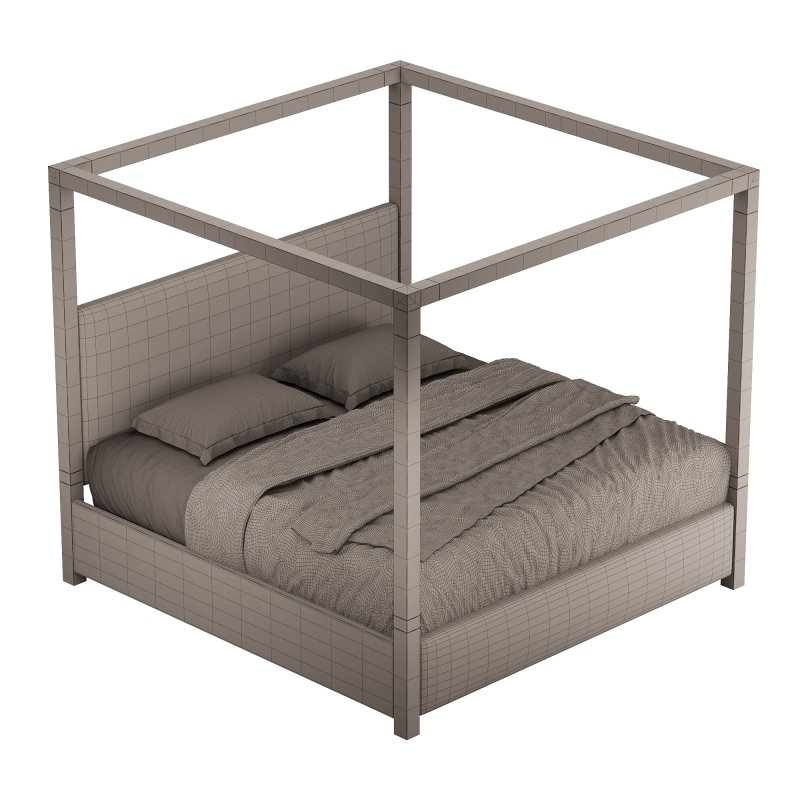 Palma Upholstered Canopy King Bed - Image 4