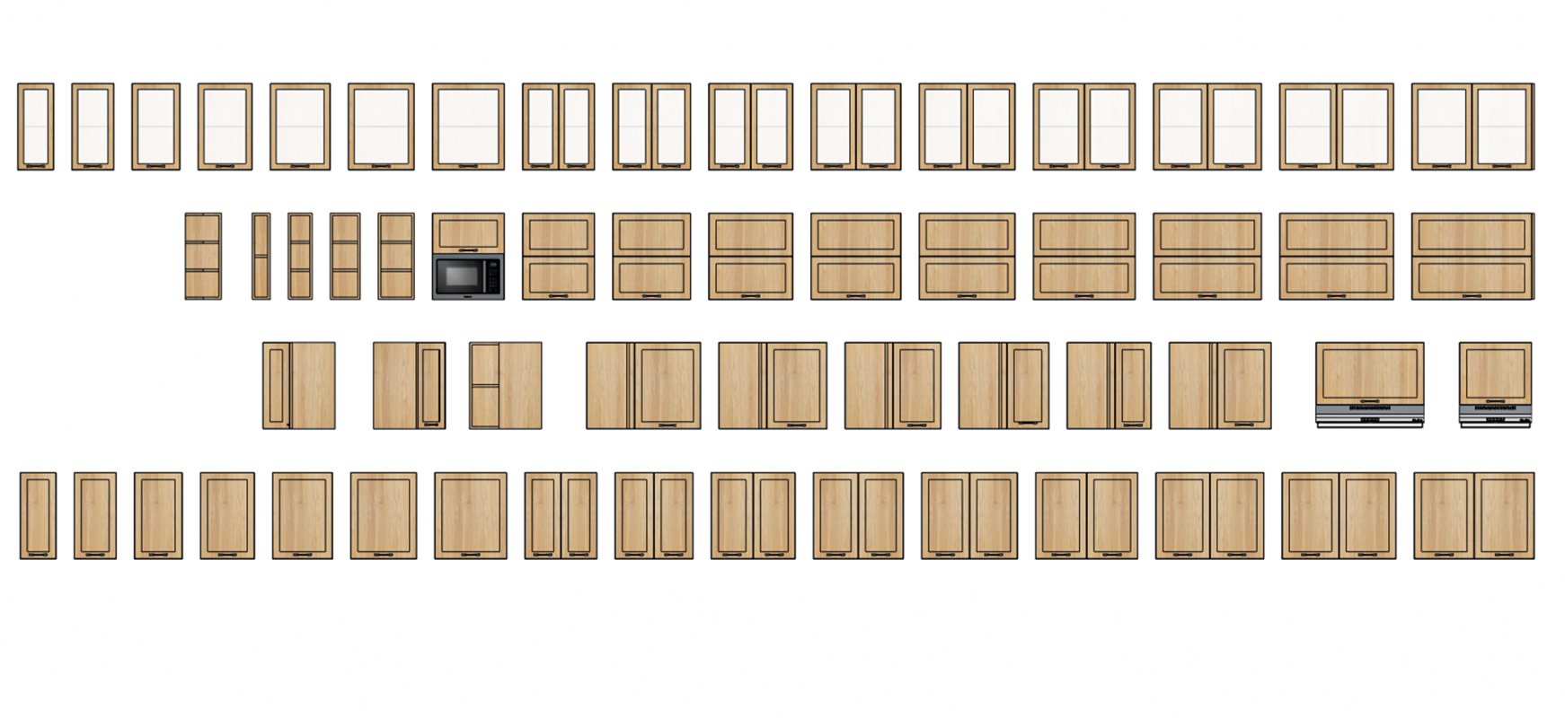 High-Quality Kitchen Cabinet 3D Model – Wood Design Fronts - Image 8