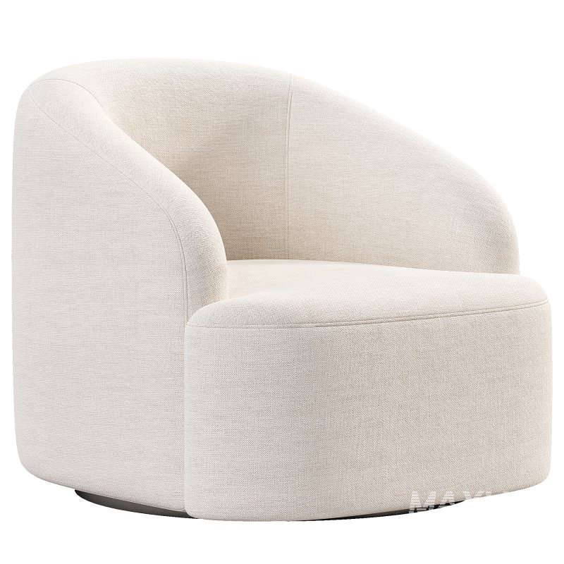 Boucle Upholstered Swivel Armchair - Image 4