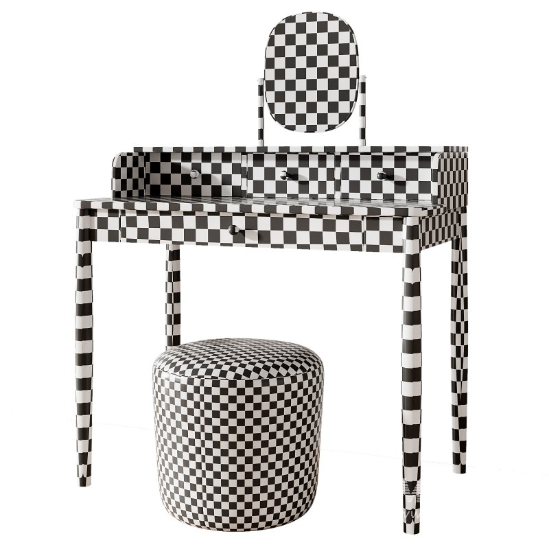 Lussan Dressing Table and SLALOM POUF - Image 4