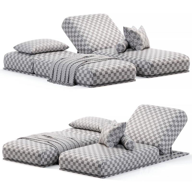 Joy Outdoor Fabric Sun Lounge Set With Side - Image 4