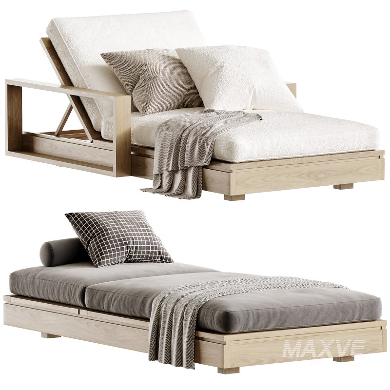 Avila Outdoor Double Sunlounger With Arms - Image 1