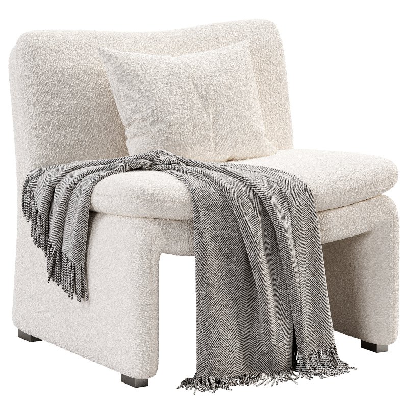 Maya White Sheepskin Accent Chair - Image 3