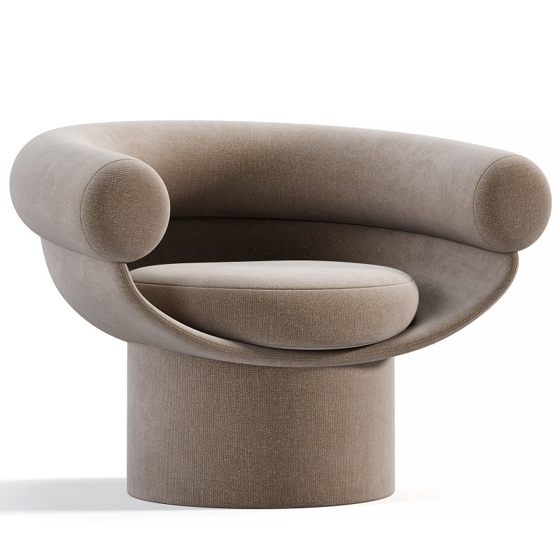 Armchair Bowl Wood Option,Total Fabric Option - Image 1