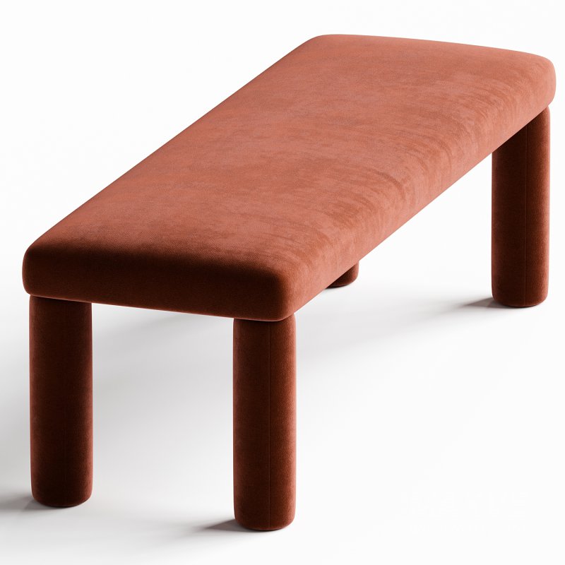 Temi Stool in Teja by Sun at Six, Minimalist Velvet Stool - Image 2