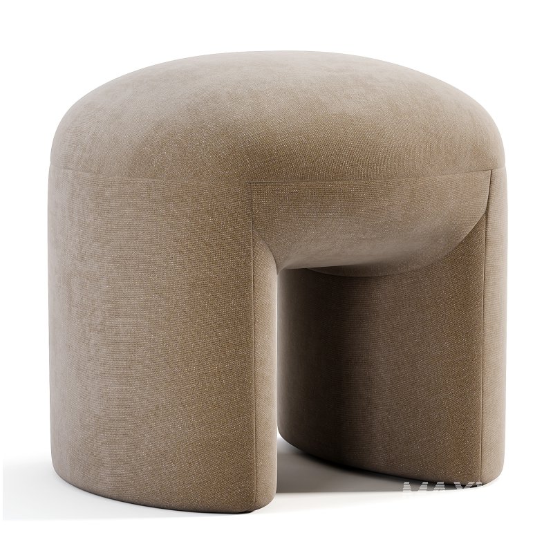 Pouf Tissu Effet Laine Bouclette Lomos - Image 1