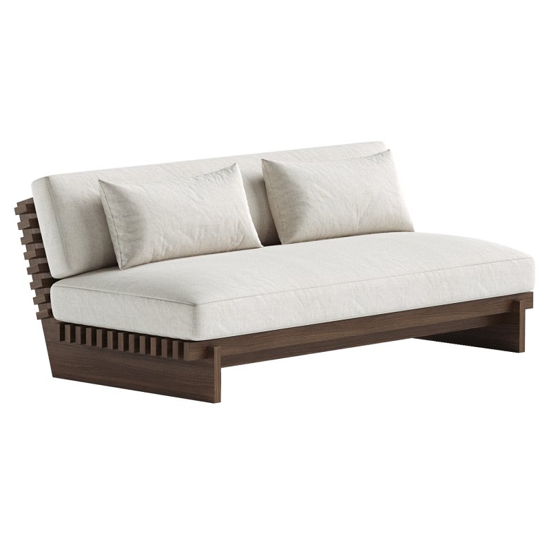 Taiko Stained Teak Outdoor Loveseat - Image 5