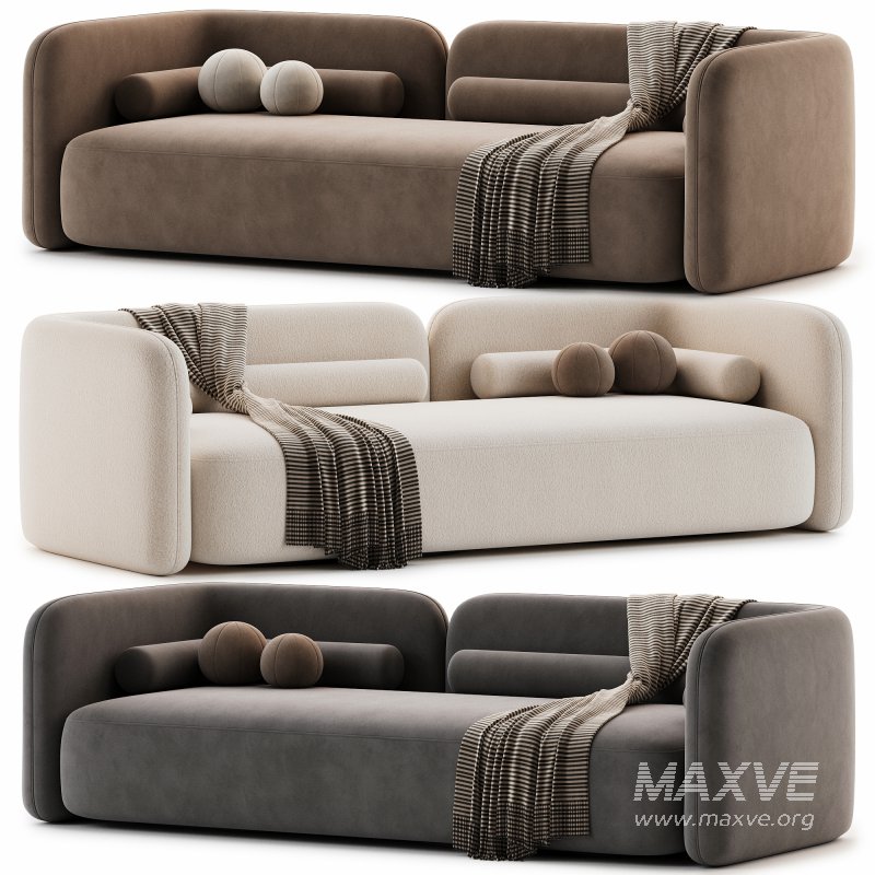 Scandinavian style velvet sofa - Image 3