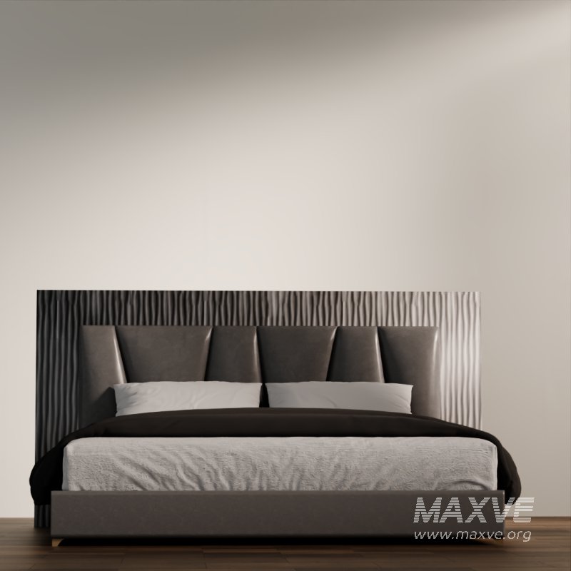 Stylish Modern Bed with Cushions and Headboard - Image 3