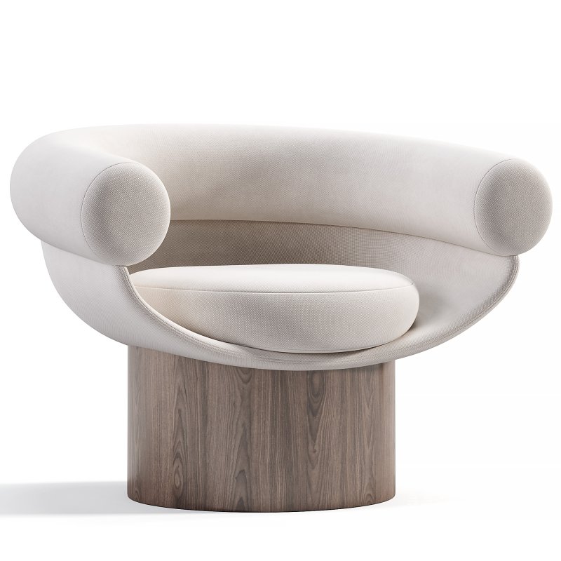 Armchair Bowl Wood Option,Total Fabric Option - Image 2