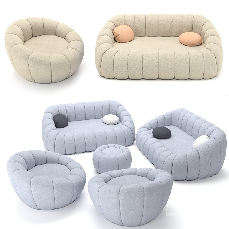 Lamb Fleece Sofa - Image 2