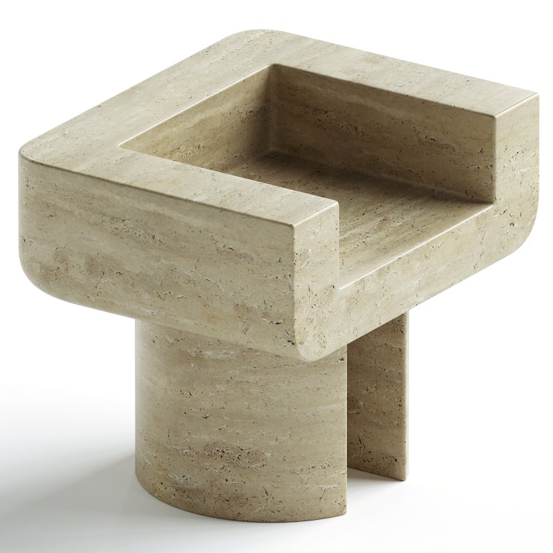 M_001 Chair by Monolith Studio, Travertine - Image 1