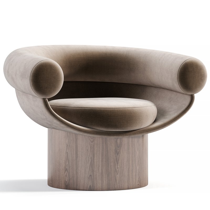 Armchair Bowl Wood Option,Total Fabric Option - Image 5
