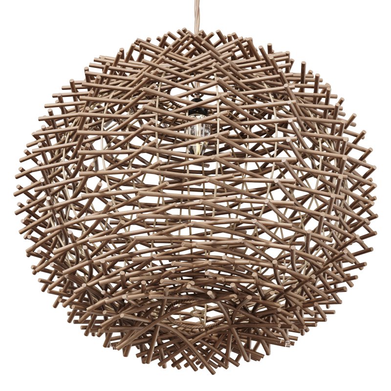 Bird Nest Rattan Lampshade Pendant Light - Image 3