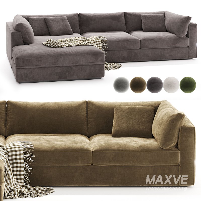 Oceanside Deep 2 Piece Left Arm Bumper Sectional Sofa - Image 4