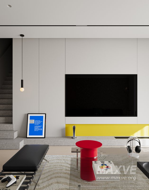 Modern living room and dining room interior scene - Image 9