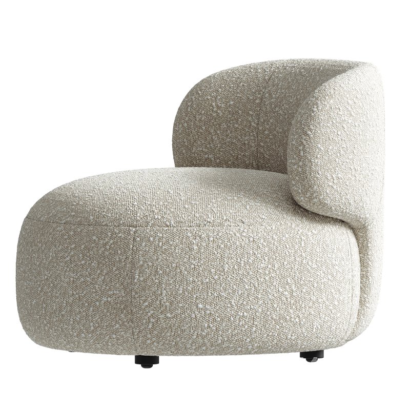 Brayden Stone Cream Woven Fabric Occasional Chair - Image 3
