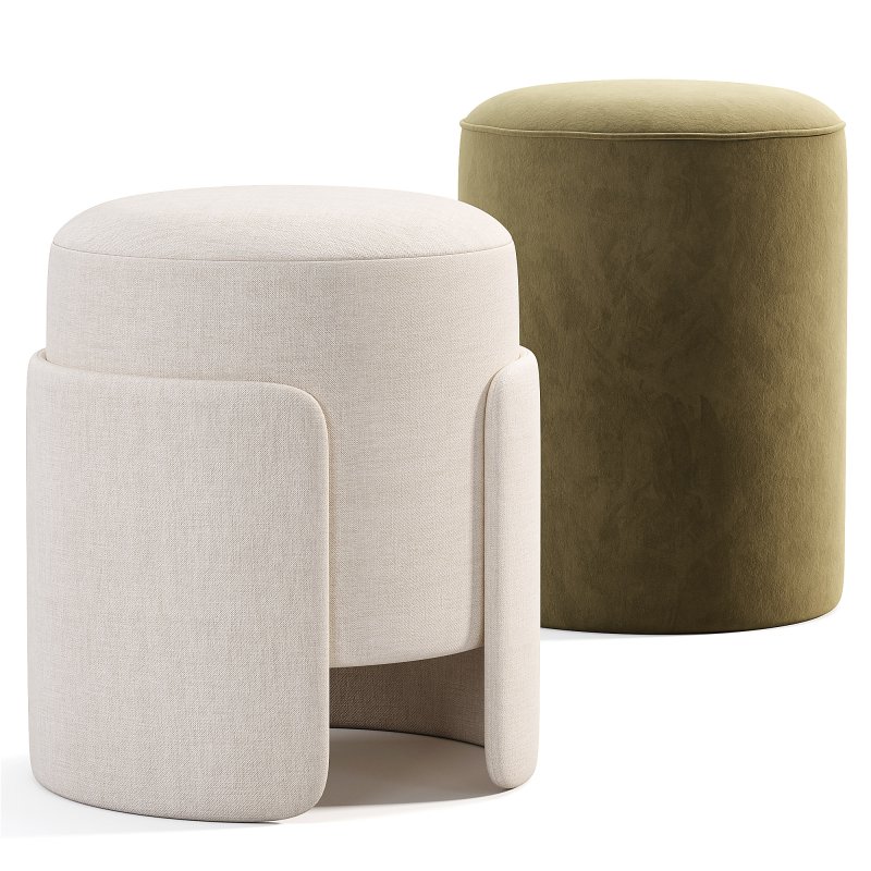 Makeup Stool,Ottoman Black Lines - Image 1