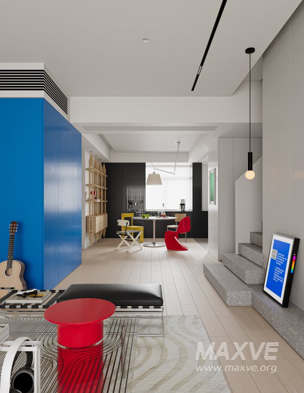 Modern living room and dining room interior scene - Image 4