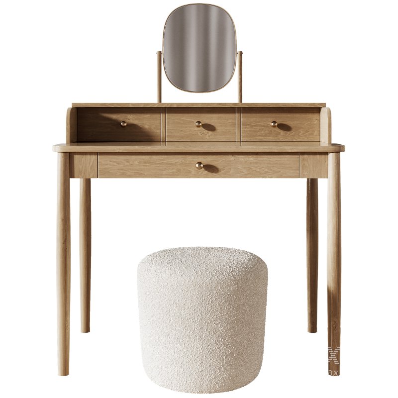 Lussan Dressing Table and SLALOM POUF - Image 1