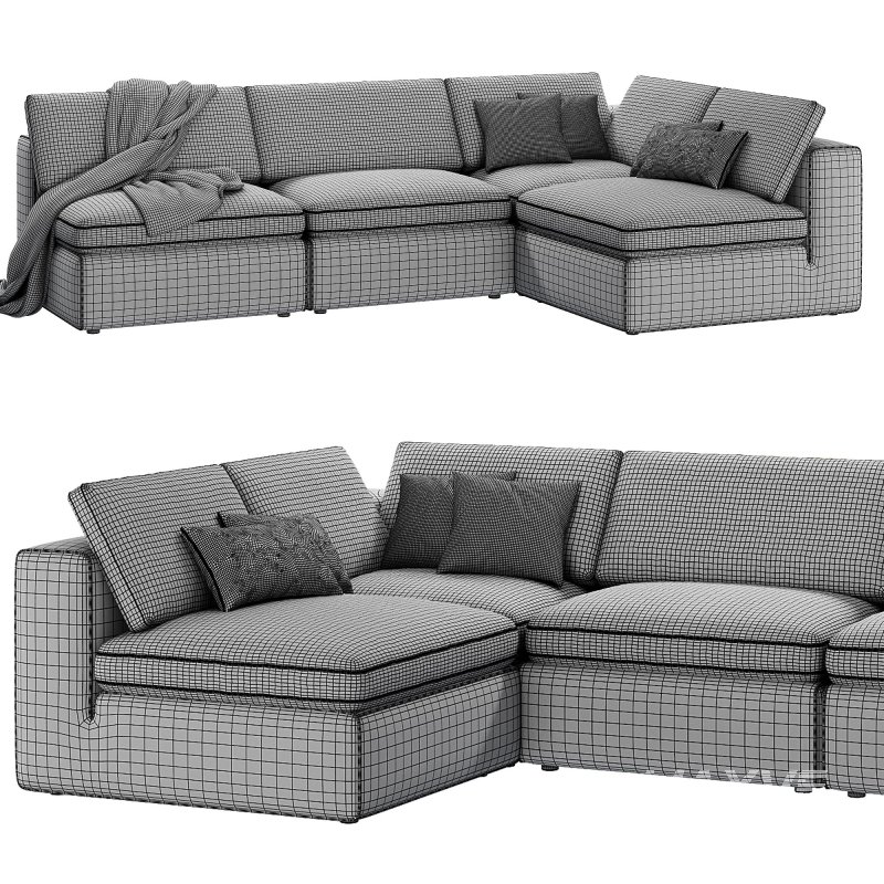 Movie Night 4 Piece Modular Sectional Open - Image 7