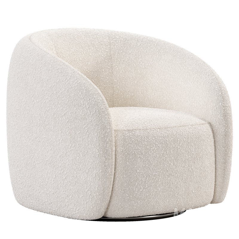 Alessa Swivel Armchair Luna Cloud White - Image 2