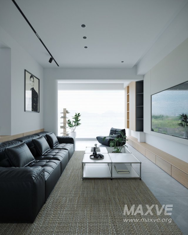 Modern living room and dining room interior scene - Image 1