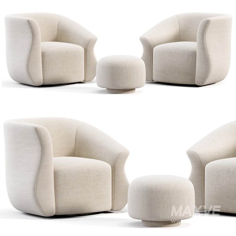 Pair Post Modern Swivel Chairs By 1stdibs - Image 1