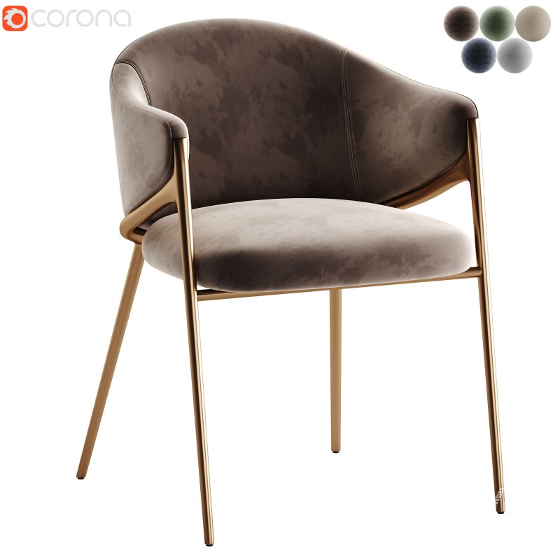 Chair Gwen Khaki Velvet Fire Retardant - Image 1